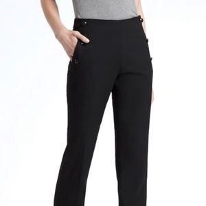 Banana Republic Logan Sailor Trouser in Black Luxe Brushed Twill Pants (size 8)